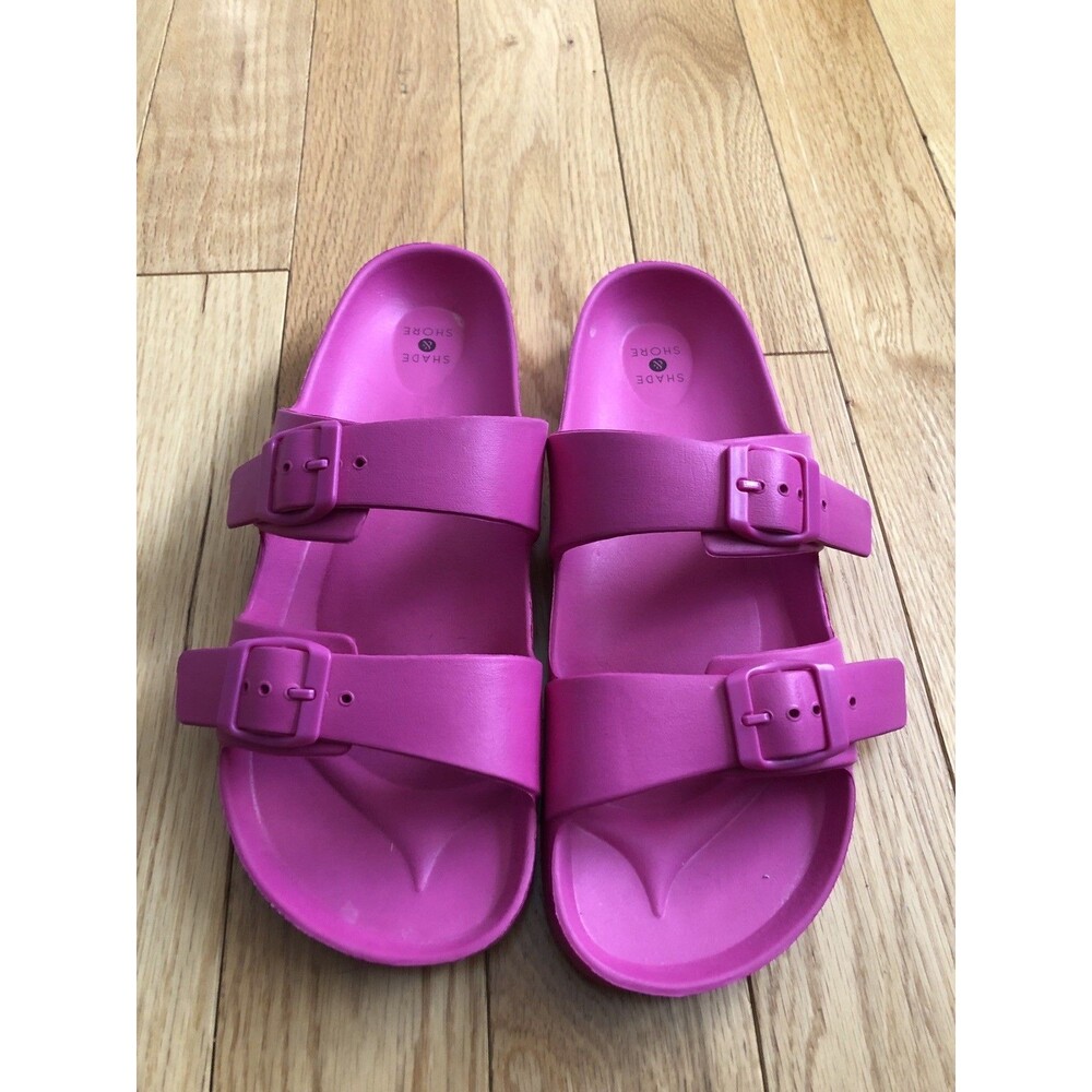 Shade & Shore Pink Sandals Strappy Beachy Slides Size 10 Very Good Condition - Picture 7 of 8